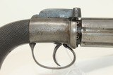 CASED Engraved BRITISH Antique PEPPERBOX Revolver 1840s 6-Shot Pepperbox Revolver with Multiple Accessories! - 14 of 16