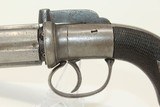 CASED Engraved BRITISH Antique PEPPERBOX Revolver 1840s 6-Shot Pepperbox Revolver with Multiple Accessories! - 6 of 16