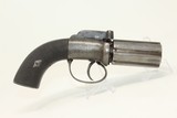 CASED Engraved BRITISH Antique PEPPERBOX Revolver 1840s 6-Shot Pepperbox Revolver with Multiple Accessories! - 12 of 16