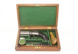 CASED Engraved BRITISH Antique PEPPERBOX Revolver 1840s 6-Shot Pepperbox Revolver with Multiple Accessories! - 1 of 16