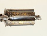 DOG & RABBIT CHASE Gold Engrave PEPPERBOX Revolver 1870s Pinfire by Orbea Hermanos in Spain - 10 of 15