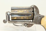 DOG & RABBIT CHASE Gold Engrave PEPPERBOX Revolver 1870s Pinfire by Orbea Hermanos in Spain - 3 of 15