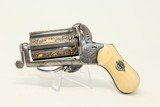 DOG & RABBIT CHASE Gold Engrave PEPPERBOX Revolver 1870s Pinfire by Orbea Hermanos in Spain - 1 of 15