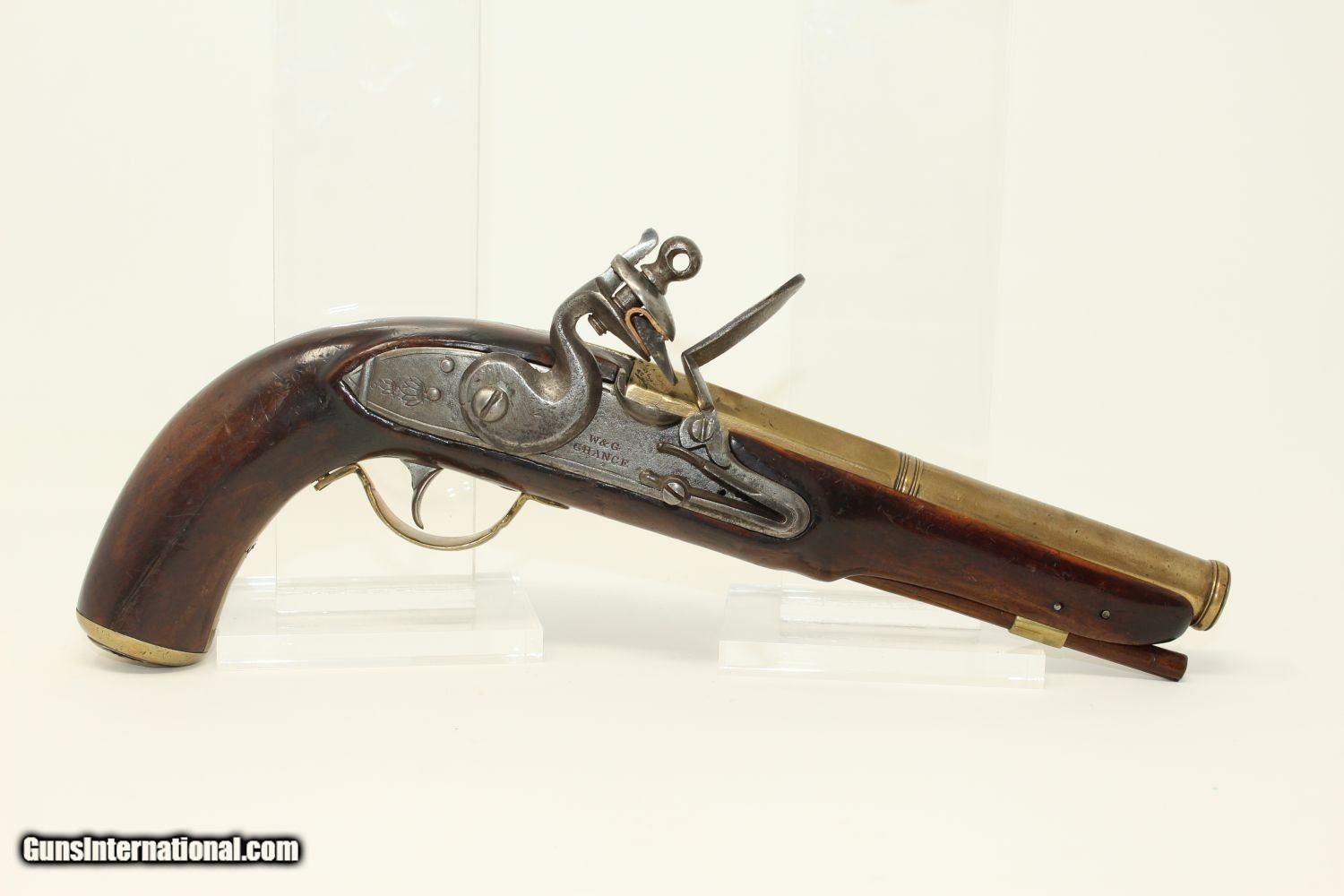 TRADE GUN Brass “CANNON BARREL” Flintlock Pistol Manufactured by W&G CHANCE  for the Indian & Trapper Trade