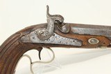 EUROPEAN .70 CALIBER Antique Pistol from 1800s With Fluted Stock and Engraved Hardware - 3 of 16