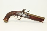 FRENCH Large Caliber Brass Barrel FLINTLOCK Pistol Early 1800s .72 Caliber Flintlock “Manstopper” - 1 of 16