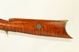 1840s Antique SQUIRREL RIFLE Maple Half Stock .34 Caliber “H.BA.” Patchbox High Grade Wood with Patchbox & Maker Mark - 20 of 24