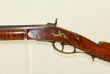 1840s Antique SQUIRREL RIFLE Maple Half Stock .34 Caliber “H.BA.” Patchbox High Grade Wood with Patchbox & Maker Mark - 21 of 24