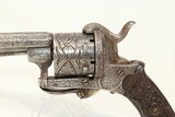 Engraved with Sculpted Hound Grips EUROPEAN Antique PINFIRE Revolver - 3 of 15