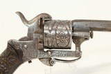 Engraved with Sculpted Hound Grips EUROPEAN Antique PINFIRE Revolver - 14 of 15