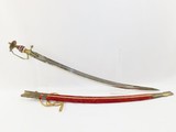 ENGRAVED/ETCHED Ornate INDIAN TALWAR with Red Felt Scabbard - 1 of 11