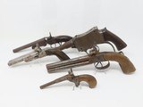 Small COLLECTION of UNIQUE Antique Pistols Flobert Pinfire Martini O/U SxS Collection for Sale: 5 Antique Handguns Sold Together! - 1 of 11