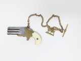 Rare FRANK WESSON Tiny WATCH FOB Swivel Breech DERINGER w CHAIN & Ivories 1 of Fewer Than 3,000 Made; With “BULL DURHAM” Fob! - 2 of 20
