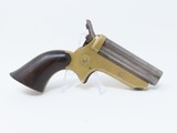 INDIAN HEAD Antique CHRISTIAN SHARPS .22 Caliber 4-Shot PEPPERBOX Pistol BRASS FRAME With ROSEWOOD Grip & Quad Barrels - 12 of 14