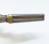 INDIAN HEAD Antique CHRISTIAN SHARPS .22 Caliber 4-Shot PEPPERBOX Pistol BRASS FRAME With ROSEWOOD Grip & Quad Barrels - 6 of 14