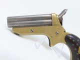 INDIAN HEAD Antique CHRISTIAN SHARPS .22 Caliber 4-Shot PEPPERBOX Pistol BRASS FRAME With ROSEWOOD Grip & Quad Barrels - 4 of 14