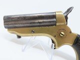 1860s CHRISTIAN SHARPS .22 Caliber Model 1A PEPPERBOX 4-Shot Pistol Antique BRASS FRAME With Unique Sculpted Gutta Percha Grips - 3 of 14