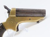 1860s CHRISTIAN SHARPS .22 Caliber Model 1A PEPPERBOX 4-Shot Pistol Antique BRASS FRAME With Unique Sculpted Gutta Percha Grips - 14 of 14