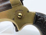 1860s CHRISTIAN SHARPS .22 Caliber Model 1A PEPPERBOX 4-Shot Pistol Antique BRASS FRAME With Unique Sculpted Gutta Percha Grips - 4 of 14