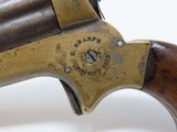 4-Shot 1860s Antique CHRISTIAN SHARPS .22 Caliber Rimfire PEPPERBOX Pistol With Unique Revolving Firing Pin! - 9 of 14