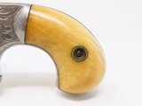 Scarce, Engraved ETHAN ALLEN .22 Rimfire SIDEHAMMER Revolver w IVORIES Fantastic CIVIL WAR Era Spur Trigger! - 14 of 16