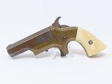 Antique BRASS FRAME Merrimack Arms Spur Trigger “SOUTHERNER” .41 Deringer Engraved Single Shot Hideout with Ivories! - 1 of 14