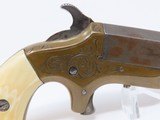 Antique BRASS FRAME Merrimack Arms Spur Trigger “SOUTHERNER” .41 Deringer Engraved Single Shot Hideout with Ivories! - 13 of 14