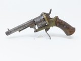 BELGIAN 7.62mm Pinfire DOUBLE ACTION Revolver 1870s Liege Folding Trigger - 1 of 6