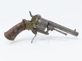 BELGIAN 7.62mm Pinfire DOUBLE ACTION Revolver 1870s Liege Folding Trigger - 6 of 6