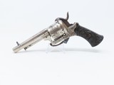 ENGRAVED Antique EUROPEAN Pinfire Revolver with SCULPTED GRIPS 7.62mm .30 - 1 of 6
