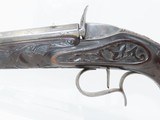“SALOON” Pistol Antique GOLD and SILVER INLAID .22 Rimfire FLOBERT European Beautifully CARVED STOCK .22 Caliber for Use Indoors! - 16 of 17