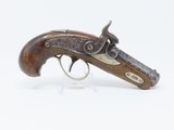 ENGRAVED Antique DERINGER Percussion Pistol “R.A.C.” Marked Period & Quality Copy of Henry Deringer’s Famous Pistol - 1 of 16