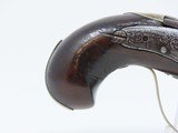 ENGRAVED Antique JOHN WURFFLEIN PHILADELPHIA DERINGER Percussion Pistol Contemporary of Henry Deringer’s - 2 of 15