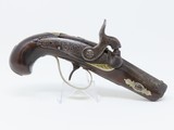 ENGRAVED Antique JOHN WURFFLEIN PHILADELPHIA DERINGER Percussion Pistol Contemporary of Henry Deringer’s - 1 of 15