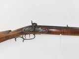 CHARLES PRETZSCH Antique HALF STOCK Percussion LONG RIFLE w/ GOULCHER Lock Mid-1800s POSEY COUNTY, INDIANA MADE Long Rifle! - 1 of 22
