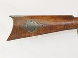 CHARLES PRETZSCH Antique HALF STOCK Percussion LONG RIFLE w/ GOULCHER Lock Mid-1800s POSEY COUNTY, INDIANA MADE Long Rifle! - 3 of 22
