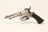 BK Marked Antique European ORNATE GRIP 7.5mm PINFIRE Self-Defense REVOLVER Mid-19th European FOLDING TRIGGER Sidearm - 1 of 17