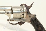 BK Marked Antique European ORNATE GRIP 7.5mm PINFIRE Self-Defense REVOLVER Mid-19th European FOLDING TRIGGER Sidearm - 3 of 17