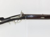 ORNATE Antique .56 Caliber LONG RIFLE GAME SCENES Smoothbore GERMAN SILVER ENGRAVED Plains Rifle w GERMAN SILVER Décor! - 1 of 20