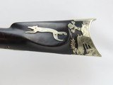 ORNATE Antique .56 Caliber LONG RIFLE GAME SCENES Smoothbore GERMAN SILVER ENGRAVED Plains Rifle w GERMAN SILVER Décor! - 16 of 20