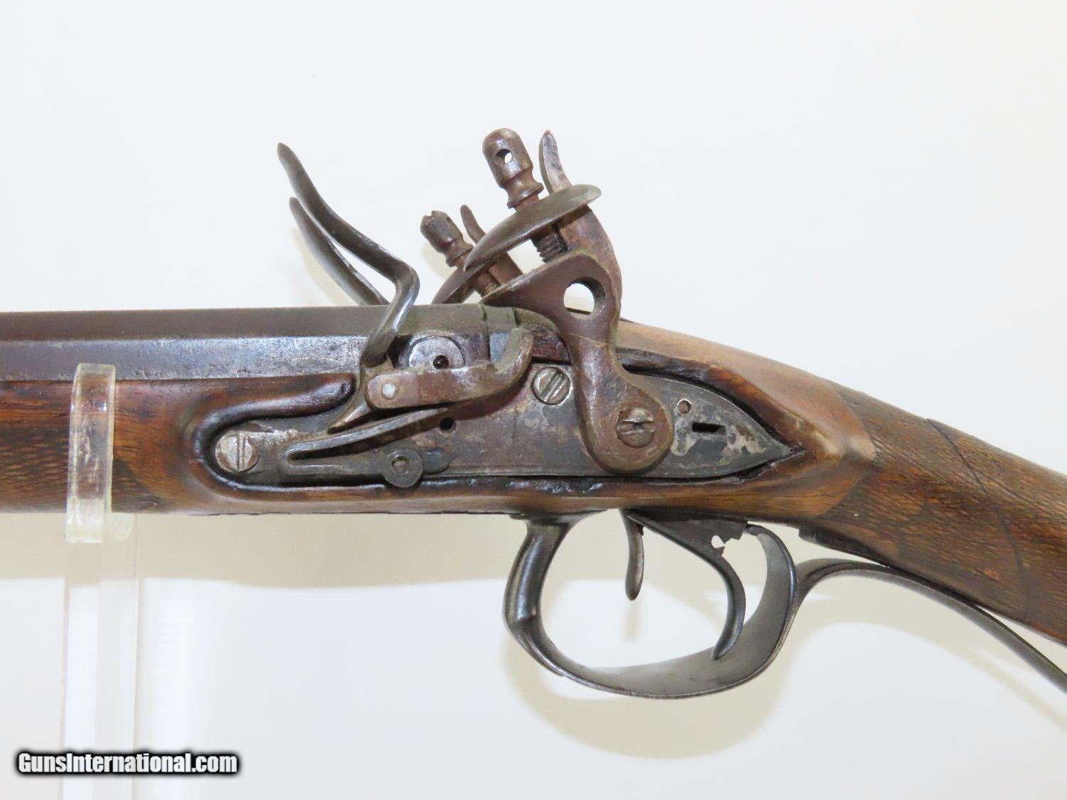 Antique EUROPEAN 20 Gauge DOUBLE BARREL Side x Side FLINTLOCK Shotgun ...