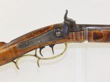 c1850 LEWIS EVERSON of CINCINNATI, OHIO Antique LONG RIFLE w GOLCHER Lock OHIO Rifle with Original Powder Horn! - 3 of 22