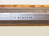 c1850 LEWIS EVERSON of CINCINNATI, OHIO Antique LONG RIFLE w GOLCHER Lock OHIO Rifle with Original Powder Horn! - 11 of 22