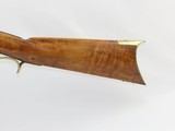 c1850 LEWIS EVERSON of CINCINNATI, OHIO Antique LONG RIFLE w GOLCHER Lock OHIO Rifle with Original Powder Horn! - 16 of 22