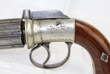 ENGRAVED Antique DURS EGG Pepperbox Revolver - 4 of 14