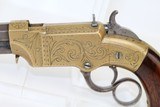 RARE, ENGRAVED Antebellum Antique VOLCANIC Pistol - 4 of 12