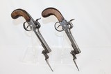 MATCHING Cased Antique BAYONET Equipped Pistols - 5 of 14