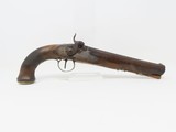 GERMANIC Antique I. TURKIN of WALDSEE Percussion .54 Caliber BELT PISTOL 1840s Large Pistol with Octagonal Barrel - 1 of 18
