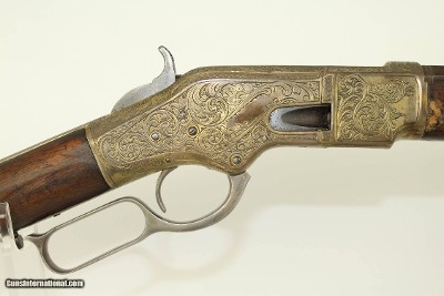 Antique Ulrich Engraved Winchester Model 1866 Lever Action Rifle Inscribed to Noble Spanish Family - Image 11 of 25