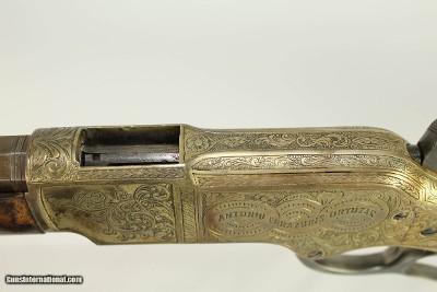Antique Ulrich Engraved Winchester Model 1866 Lever Action Rifle Inscribed to Noble Spanish Family - Image 24 of 25